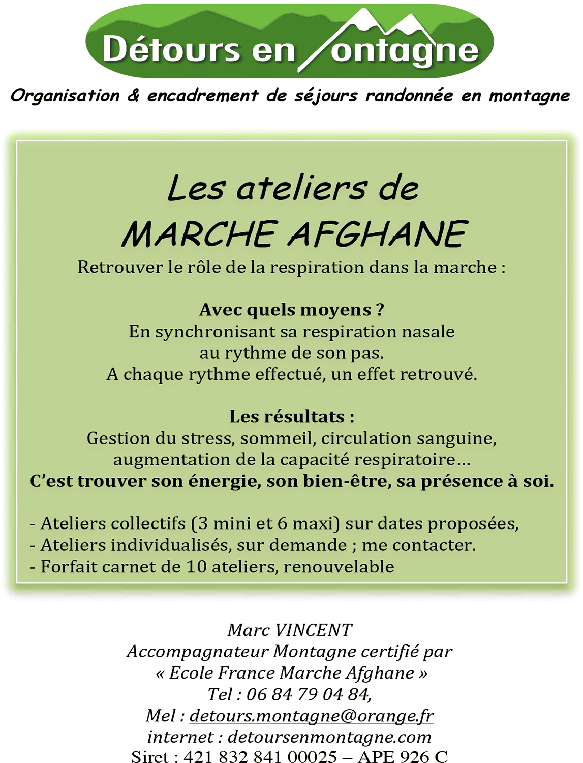 ateliers marche Afghane